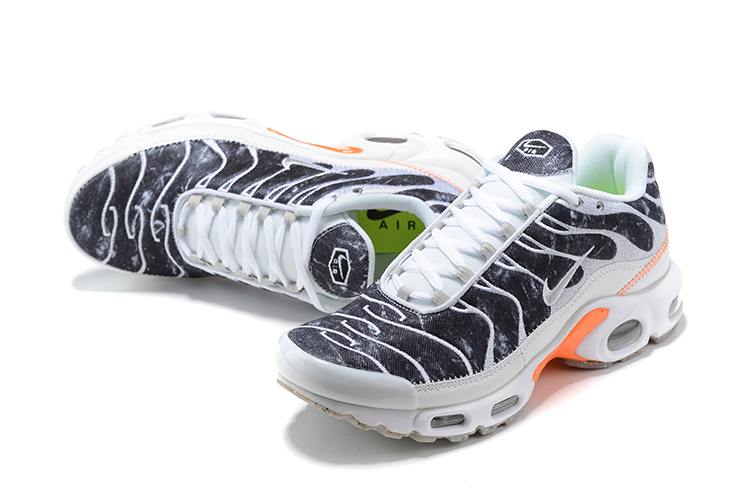 New Nike Air Max Plus Black White Orange Shoes